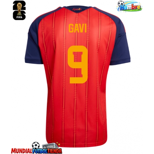 Camiseta España Paez Gavi #9 Primera Equipación Replica Mundial 2026 mangas cortas